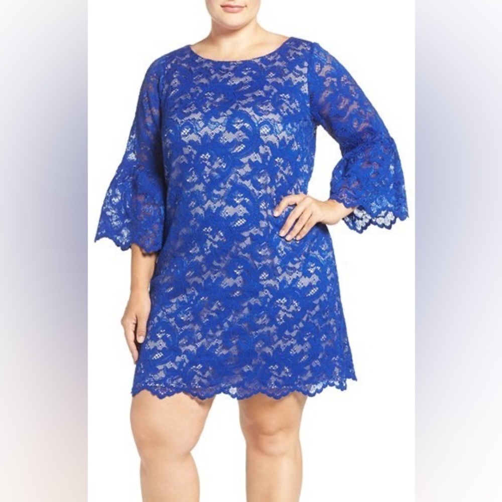 Eliza J Plus Size Lace Shift Dress